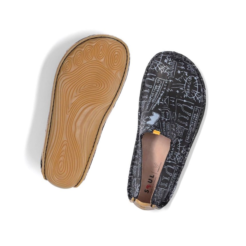 Espadrilles Vivobarefoot Ababa Basquiat Mujer Negros | 342967KOI