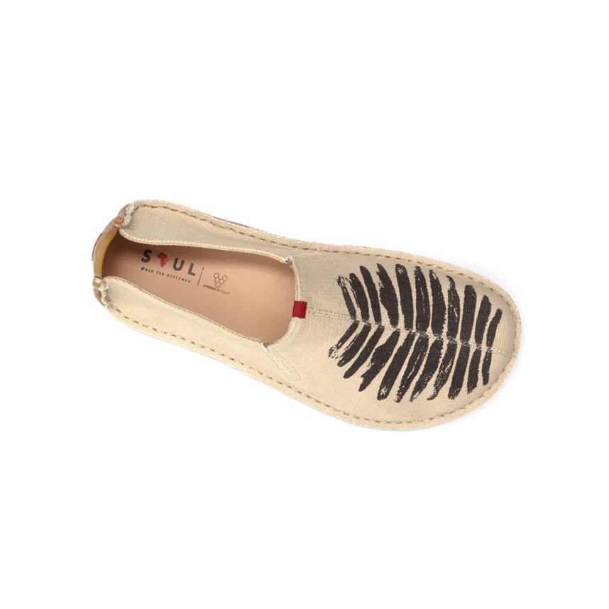 Espadrilles Vivobarefoot Ababa Lona Soul of Africa Mujer Beige | 671983GCY