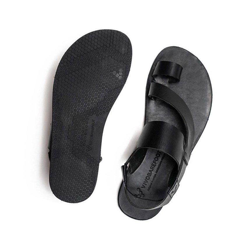 Sandalias Vivobarefoot Kuru II Mujer Negros | 573841QFR