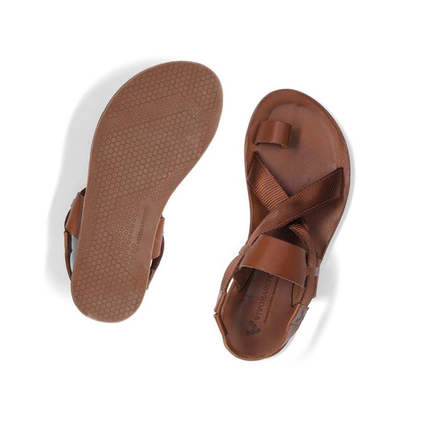 Sandalias Vivobarefoot Kuru Sandal Mujer Marrom | 250678KIX