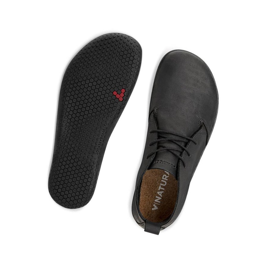 Tenis Lifestyle Vivobarefoot Gobi II Wild Hide Hombre Negros | 631527YVP