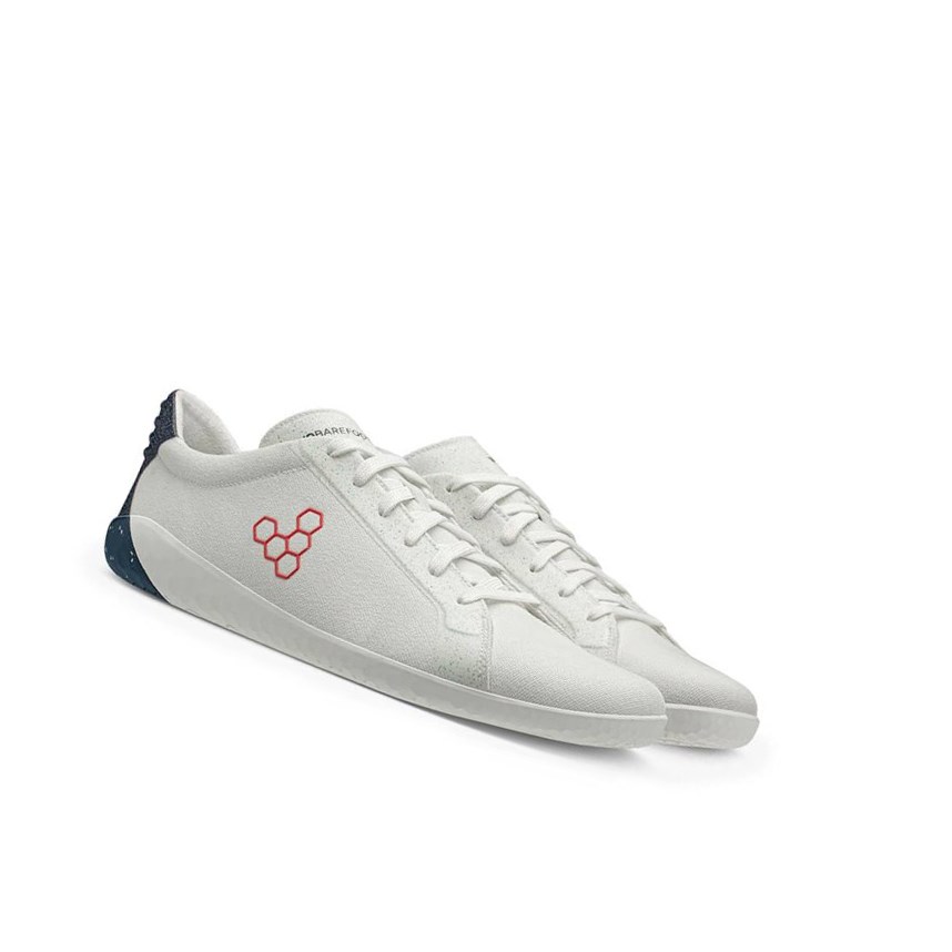 Tenis Para Correr Vivobarefoot Geo Court Eco Hombre Blancos Azules Rojos | 268745BIN