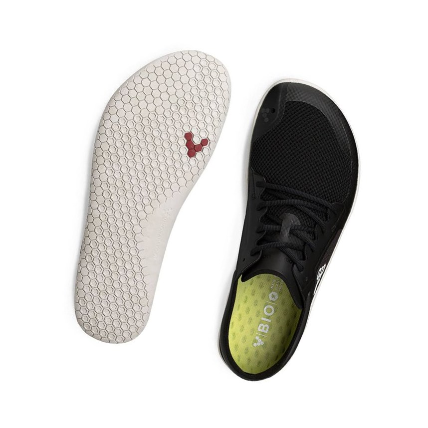 Tenis Para Correr Vivobarefoot Primus Lite II Bio Hombre Negros Blancos | 179605CGK